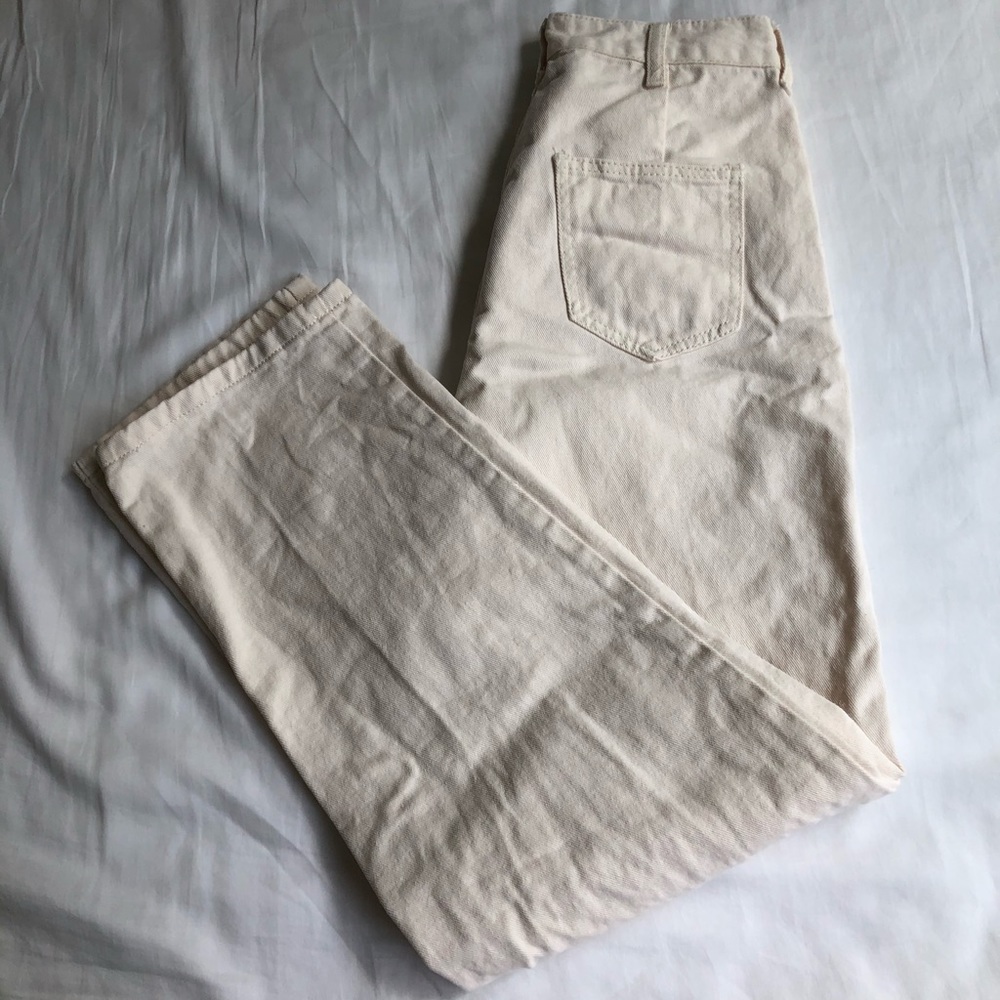 Cream High-Waisted Pants